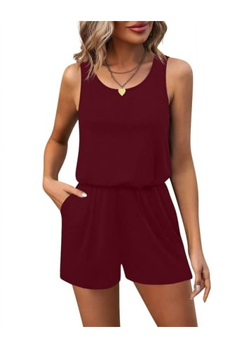 ロンパース・カバーオール Sleeveless Rompers (Red check)  80 Sleeveless Rompers (Red check) 80