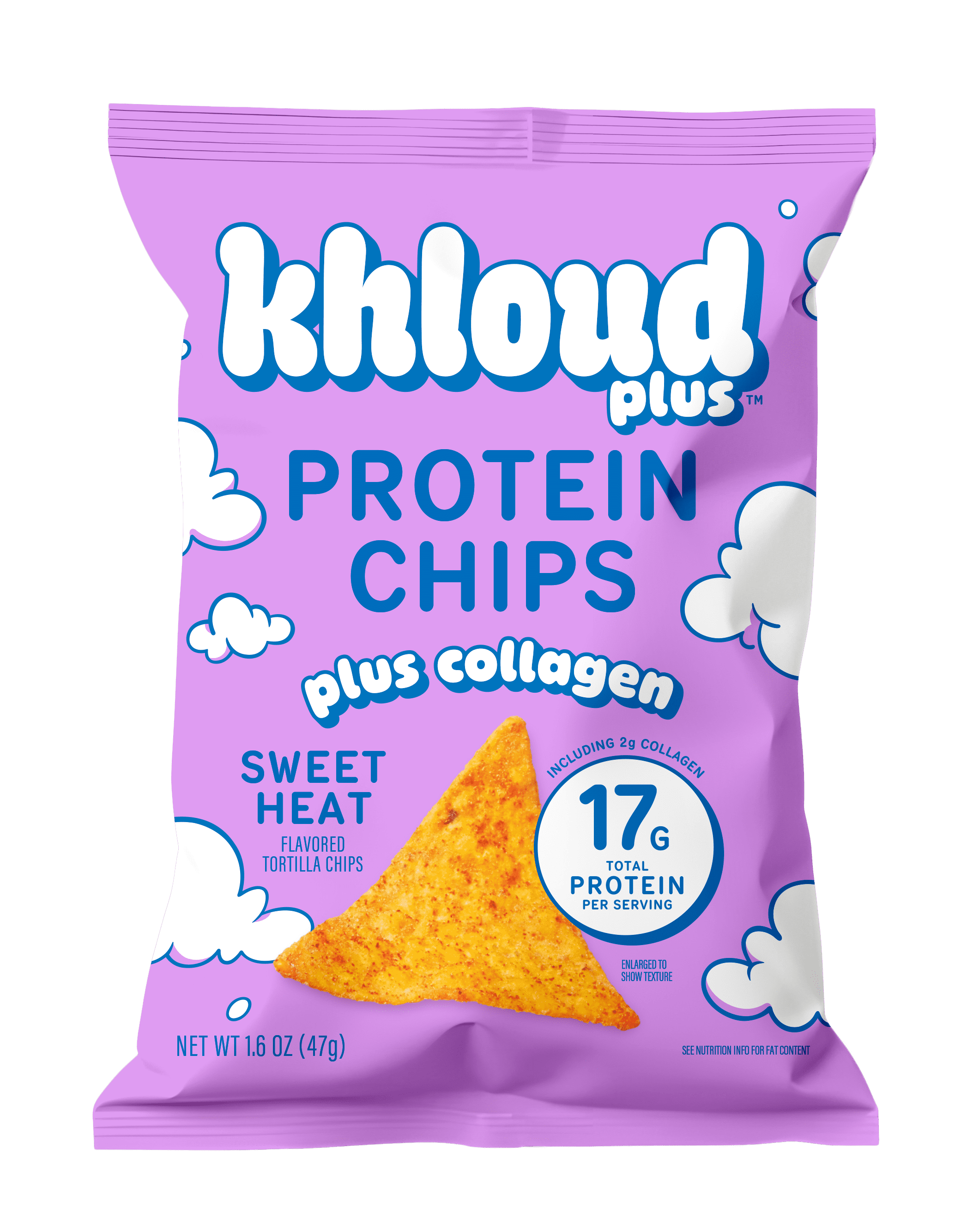 Khloud Plus Sweet Heat Protein Tortilla Chips with Collagen 1.6oz