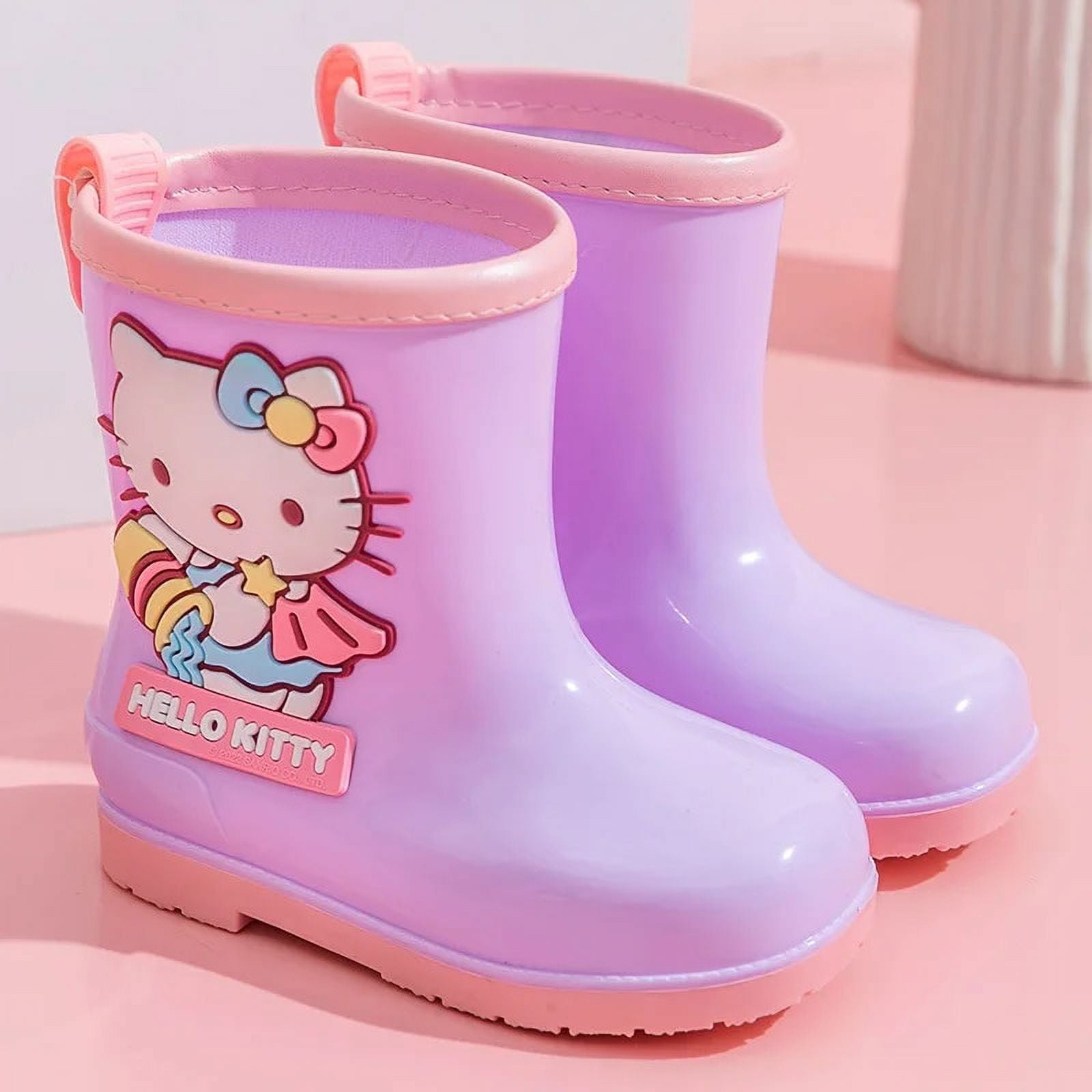 Sweet Hello Kitty Anime Kawaii Sanrio Children Rain Boots Cute Cartoon ...