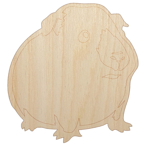 Sweet Himalayan Guinea Pig Wood Shape Unfinished Piece Cutout Craft DIY Projects - 6.25 Inch Size - 1/8 Inch Thick