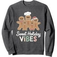 thumbnail image 1 of Sweet Holiday Vibes Gingerbread Family Funny Christmas Mens Sweatshirt, 1 of 7