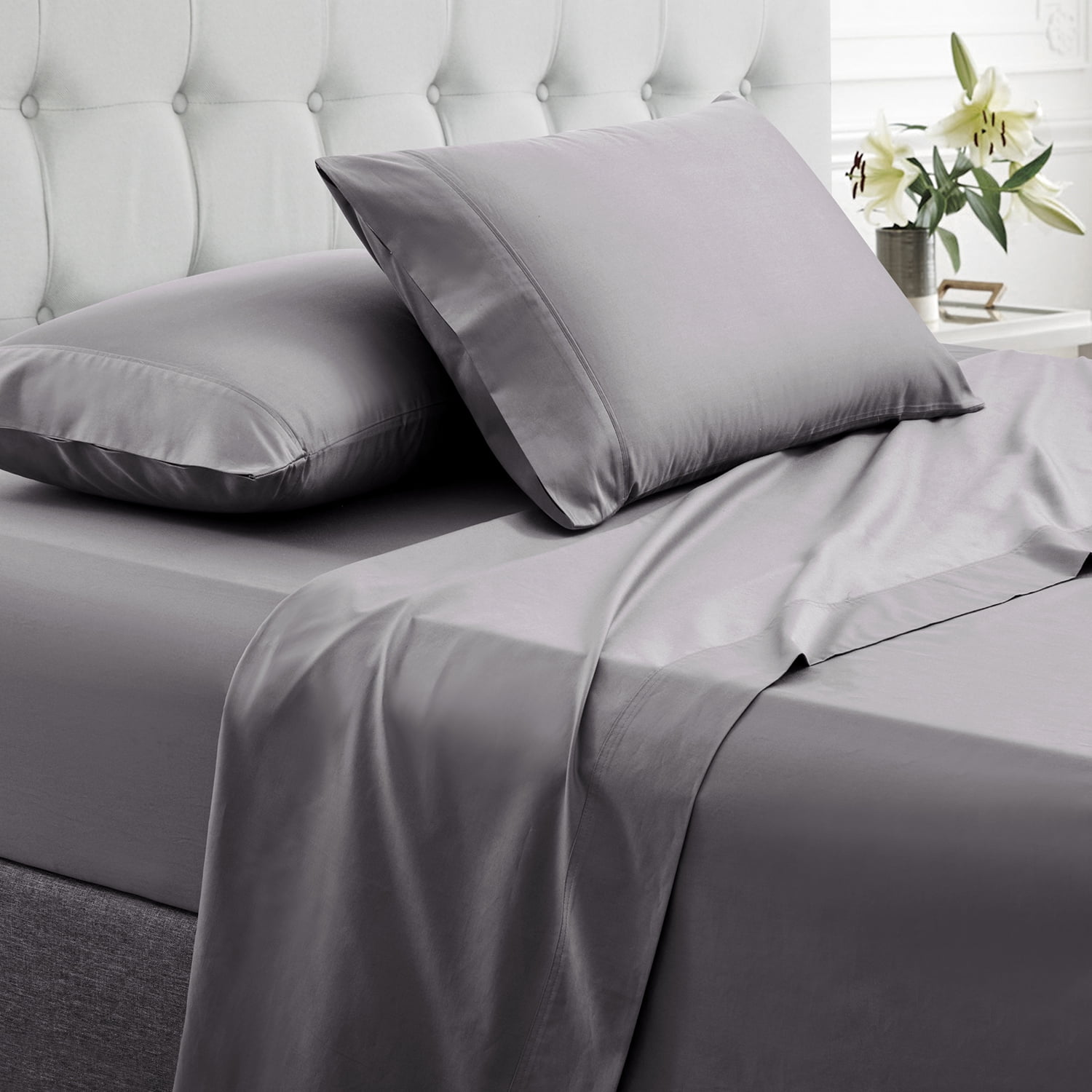 Sweet Home 100 Percent Egyptian Cotton Percale Sheet Set 200