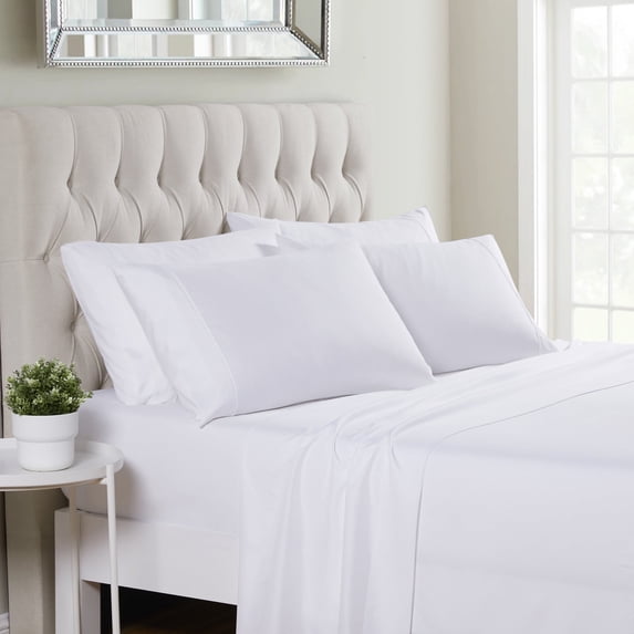 Sweet Home Collection 1500 Series 4 Piece Ultra Soft Microfiber Sheet Set, Twin Extra Long, White