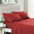 thumbnail image 1 of Sweet Home Collection 1500 Series 6 Piece Ultra Soft Microfiber Sheet Set, California King, Samba/Red, 1 of 5
