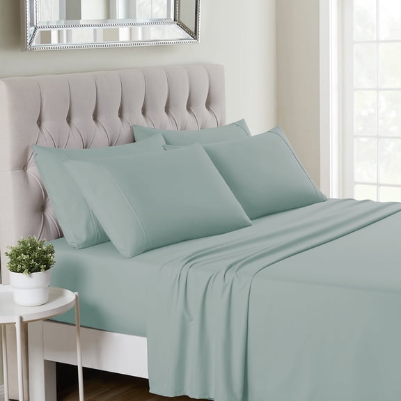 Sweet Home Collection 1500 Series 6 Piece Ultra Soft Microfiber Sheet Set, Queen, Slate