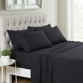 thumbnail image 1 of Sweet Home Collection 1500 Series 6 Piece Ultra Soft Microfiber Sheet Set, RV Truck/Short Queen, Black, 1 of 5