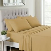 Sweet Home Collection 1500 Series 6 Piece Ultra Soft Microfiber Sheet Set, RV Truck/Short Queen, Camel