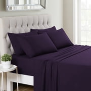 Sweet Home Collection 1500 Series 6 Piece Ultra Soft Microfiber Sheet Set, RV Truck/Short Queen, Purple