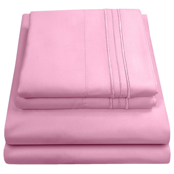 Sweet Home Collection 1500 Series Bed Sheets - Extra Soft Deep Microfiber Pocket Sheet Set - Pink, Twin