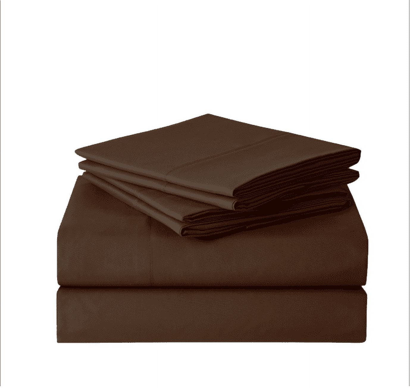 Sweet Home Collection 1500 Series Bed Sheets - Extra Soft Microfiber Deep Pocket 6pc Sheet Set - Brown, RV Queen