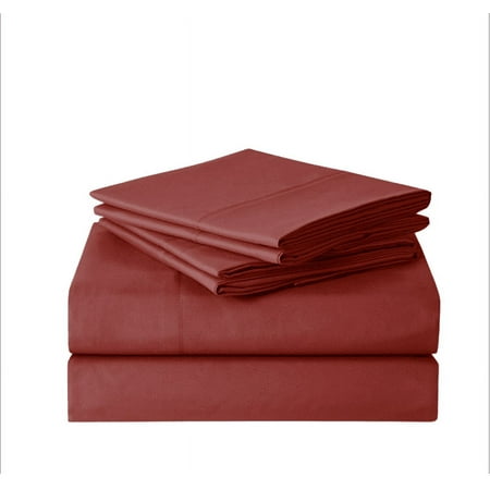 Sweet Home Collection 1500 Series Bed Sheets - Extra Soft Microfiber Deep Pocket 6pc Sheet Set - Burgundy, Twin XL