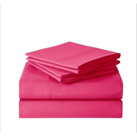 Sweet Home Collection 1500 Series Bed Sheets - Extra Soft Microfiber Deep Pocket 6pc Sheet Set - Fuchsia, RV Short Queen