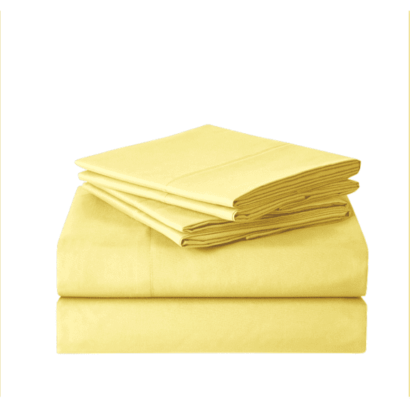 Sweet Home Collection 1500 Series Bed Sheets - Extra Soft Microfiber Deep Pocket 6pc Sheet Set - Pale Yellow, Queen