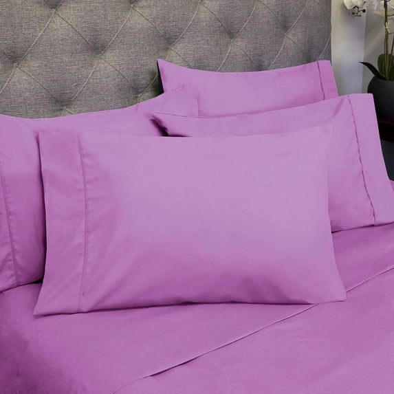 Sweet Home Collection 1500 Series Bed Sheets - Extra Soft Microfiber Deep Pocket 6pc Sheet Set - Plum, King