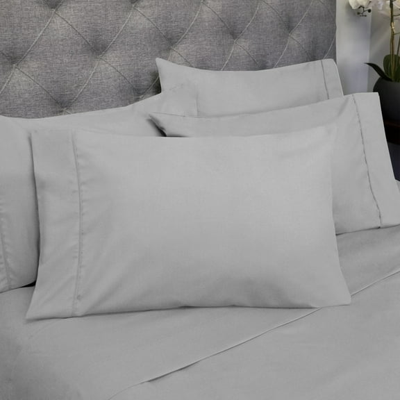 Sweet Home Collection 1500 Series Bed Sheets - Extra Soft Microfiber Deep Pocket 6pc Sheet Set - Slate, King