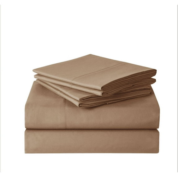 Sweet Home Collection 1500 Series Bed Sheets - Extra Soft Microfiber Deep Pocket 6pc Sheet Set - Taupe, RV Queen