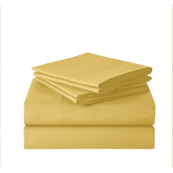 Sweet Home Collection 1500 Series Bed Sheets - Extra Soft Microfiber Deep Pocket 6pc Sheet Set - Yellow, RV Queen