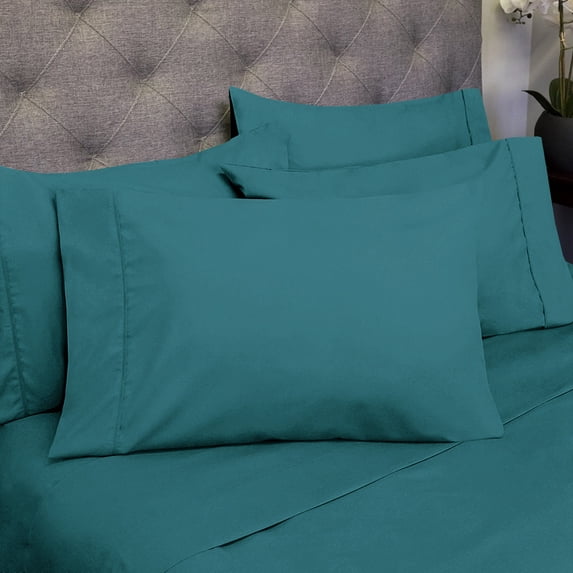 Sweet Home Collection 1500 Series Bed Sheets - Extra Soft Microfiber Deep Pocket 7pc Sheet Set - Teal, Split King