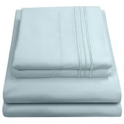 Sweet Home Collection 1500 Series Bed Sheets - Extra Soft Microfiber Deep Pocket Sheet Set - Aqua, RV Queen
