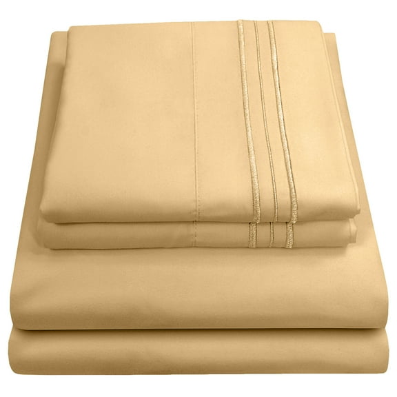Sweet Home Collection 1500 Series Bed Sheets - Extra Soft Microfiber Deep Pocket Sheet Set - Camel, King