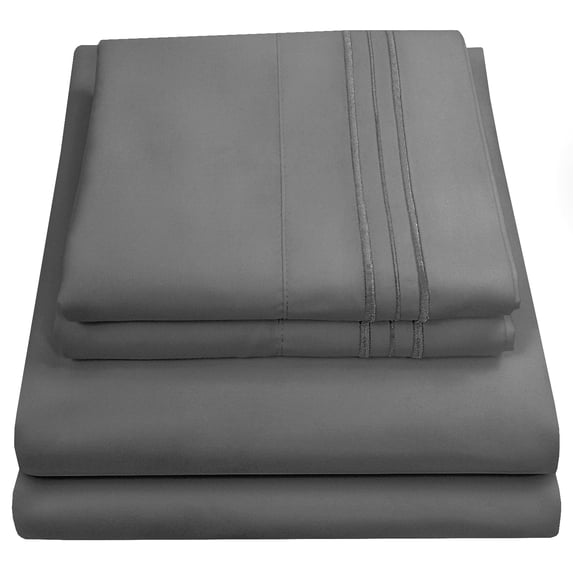 Sweet Home Collection 1500 Series Bed Sheets - Extra Soft Microfiber Deep Pocket Sheet Set - Gray, Queen