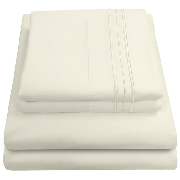 Sweet Home Collection 1500 Series Bed Sheets - Extra Soft Microfiber Deep Pocket Sheet Set - Ivory, California King
