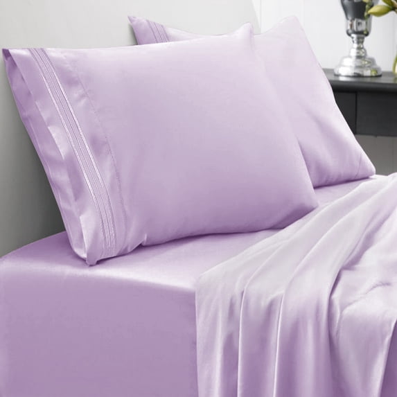 Sweet Home Collection 1500 Series Bed Sheets - Extra Soft Microfiber Deep Pocket Sheet Set - Lavender, Twin XL
