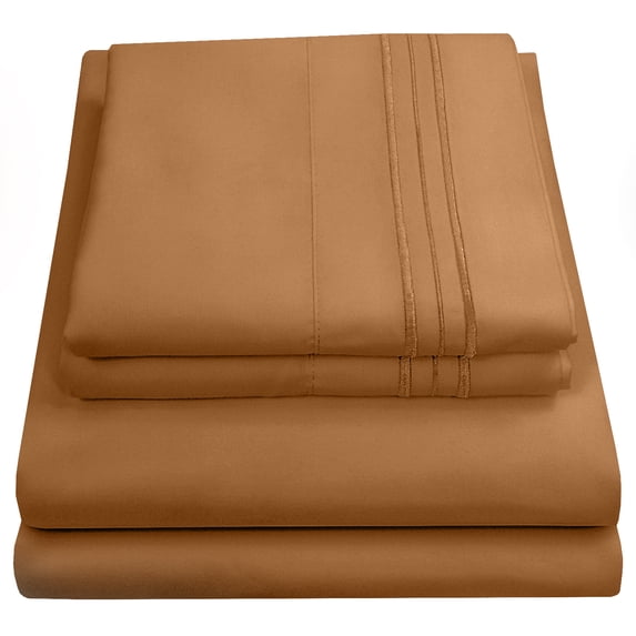 1500 Thread Count Extra Soft Deep Pocket Sheet Set Sweet Home Collection Mocha, King