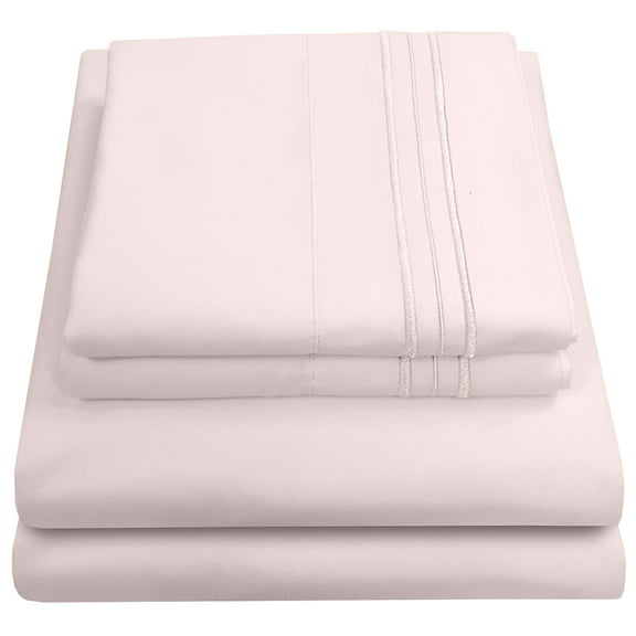 Sweet Home Collection 1500 Series Bed Sheets - Extra Soft Microfiber Deep Pocket Sheet Set - Pale Pink, Twin