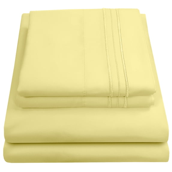 Sweet Home Collection 1500 Series Bed Sheets - Extra Soft Microfiber Deep Pocket Sheet Set - Pale Yellow, Twin XL