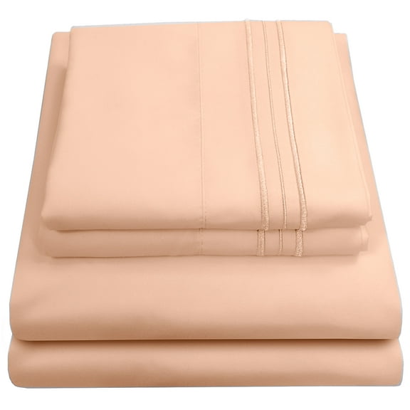 Sweet Home Collection 1500 Series Bed Sheets - Extra Soft Microfiber Deep Pocket Sheet Set - Peach, King