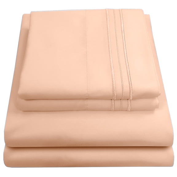 Sweet Home Collection 1500 Series Bed Sheets - Extra Soft Microfiber Deep Pocket Sheet Set - Peach, Twin XL
