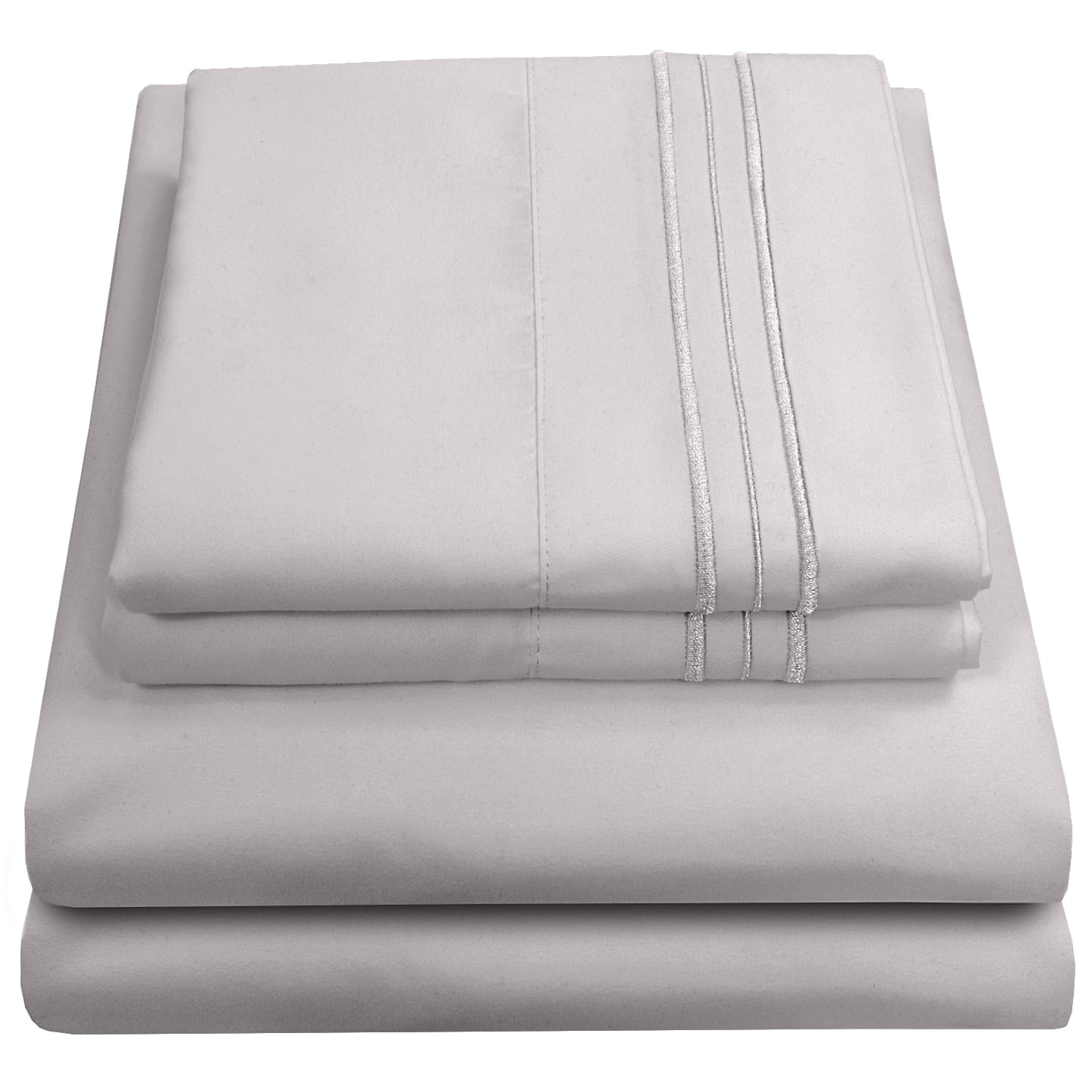 Silver Split King Ultra Soft Microfiber 5-Piece Sheet Set