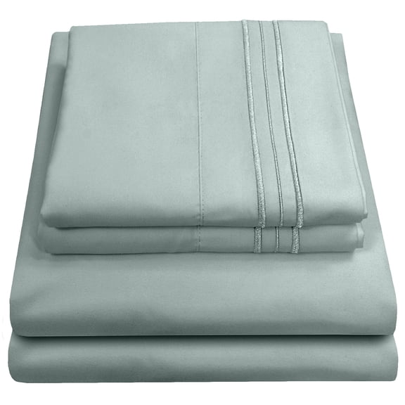 Sweet Home Collection 1500 Series Bed Sheets - Extra Soft Microfiber Deep Pocket Sheet Set - Slate, RV Queen