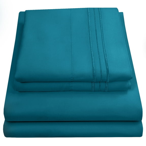 Sweet Home Collection 1500 Series Bed Sheets - Extra Soft Microfiber Deep Pocket Sheet Set - Teal, Full