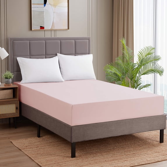 Sweet Home Collection 1500 Series Microfiber Fitted Sheet - King, Pale Pink
