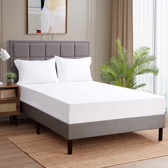 Sweet Home Collection 1500 Series Microfiber Fitted Sheet - Queen, White