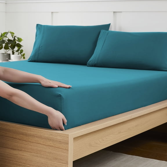 Sweet Home Collection 1500 Supreme Fitted Sheet King Teal