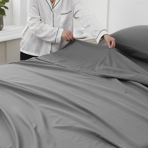 Sweet Home Collection 1500 Supreme Flat Sheet Twin Gray