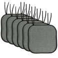 thumbnail image 1 of Sweet Home Collection 16" x 16" Black and Blue Solid Print Square Chair Pad Outdoor Seating Cushions with Ties (6 Pack), 1 of 6