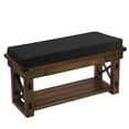 thumbnail image 1 of Sweet Home Collection 18" x 42" Outdoor Patio Bench Foam Cushion Black, 1 of 2