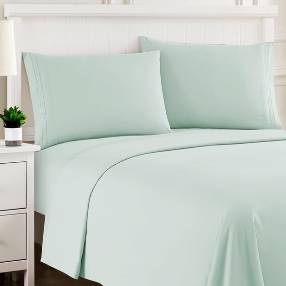 Sweet Home Collection California King Sheet Sets, Classic 1800 Series Deep Pocket 4 Piece, Luxury Soft Microfiber Bed Sheet Sets, Mint