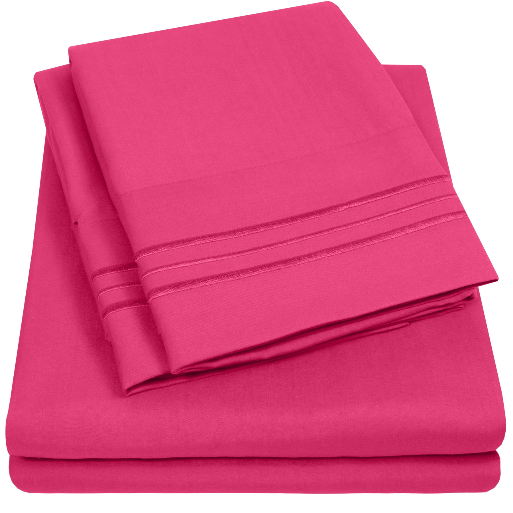Twin Fuchsia Deep Pocket Microfiber Sheet Set