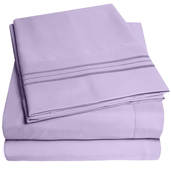 Sweet Home Collection 1800 Series Bed Sheets - Extra Soft Microfiber Deep Pocket Sheet Set - Lavender, Twin
