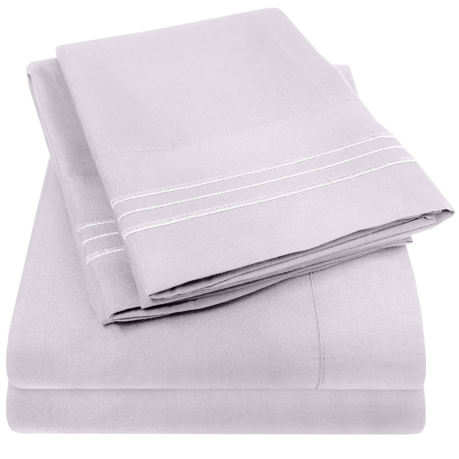 Sweet Home Collection 1800 Series Bed Sheets - Extra Soft Microfiber Deep Pocket Sheet Set - White, Twin