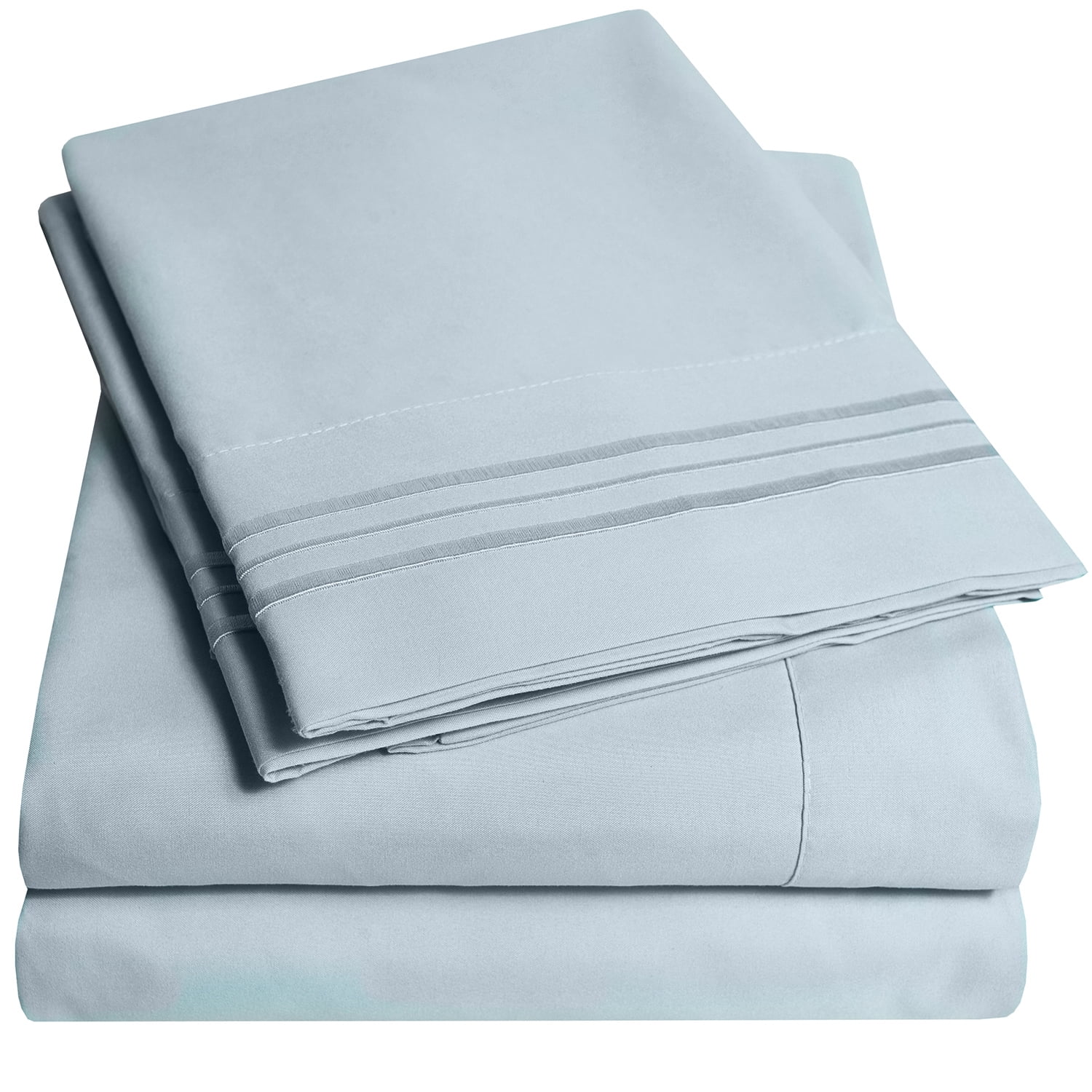 Sweet Home Collection 1800 Series Bed Sheets - Extra Soft Microfiber Deep Pocket Sheet Set - Misty Blue, Twin XL