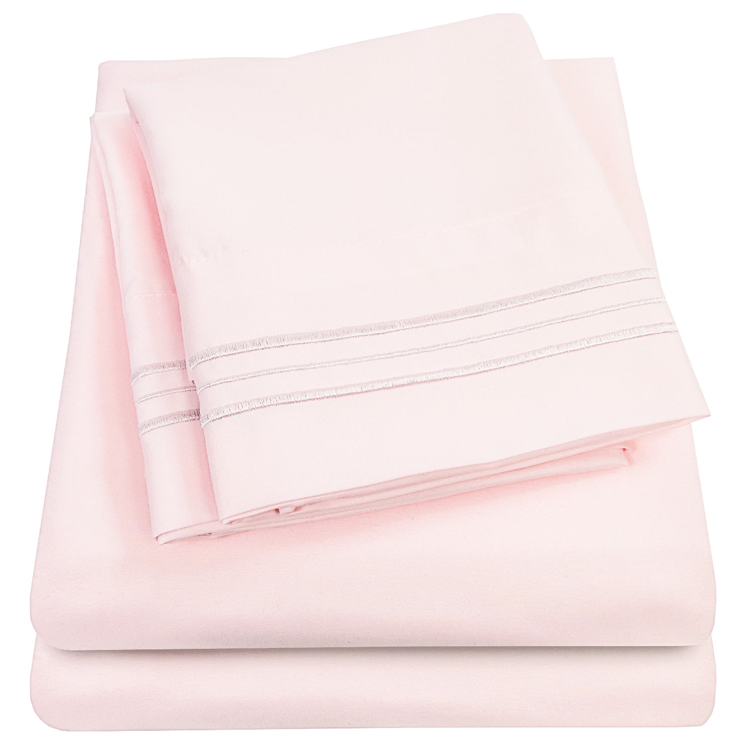 Pale Pink Twin Deep Pocket Microfiber Sheet Set