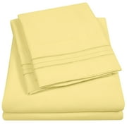 Sweet Home Collection 1800 Series Bed Sheets - Extra Soft Microfiber Deep Pocket Sheet Set - Pale Yellow, Queen