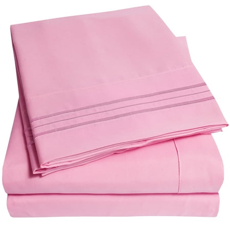 Sweet Home Collection 1800 Series Bed Sheets - Extra Soft Microfiber Deep Pocket Sheet Set - Pink, Queen