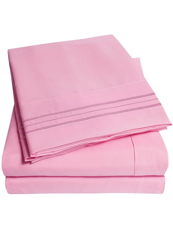 Sweet Home Collection 1800 Series Bed Sheets - Extra Soft Microfiber Deep Pocket Sheet Set - Pink, Queen